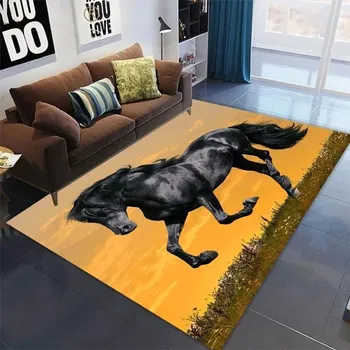 Koberec Koberec do dětského pokoje s 3D potiskem koně - 15,60 x 90 cm 24 x 36 palců