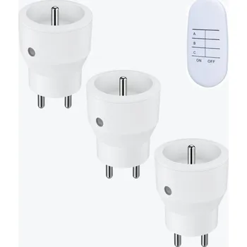 Elektrická zásuvka 3x DÁLKOVĚ OVLÁDANÁ ZÁSUVKA + 3 KANÁLOVÝ DÁLKOVÝ OVLADAČ