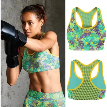 Podprsenka Sportovní podprsenka SHOCK ABSORBER ACTIVE CROP TOP Geometric Barva: Modrá, Velikost: S