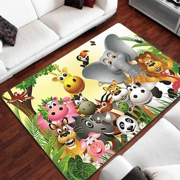 Koberec Dětský hrací protiskluzový koberec do pokoje | zvířata - 16,120 x 160 cm 47 x 63 palců