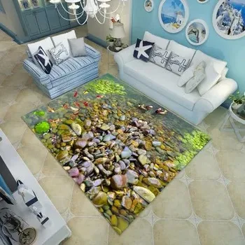 Koberec Koberec do obýváku s 3D mořskými mušlemi - 13,60 x 90 cm 24 x 36 palců