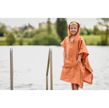 Dámské pončo Nelly Plážové pončo dětské -oranžová Rozměr: 98 - 116 cm