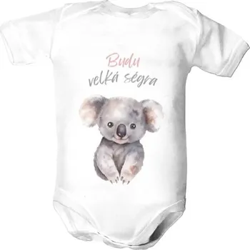 Kojenecký body Dětské body s potiskem Budu velká ségra - koala dětské
