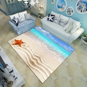 Koberec Koberec do obýváku s 3D mořskými mušlemi - 4,40 x 120 cm 16 x 47 palců