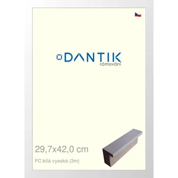 Rám na obraz DANTIK rámeček 29,7x42 | FC Bílá vysoká (Plexi Čiré) (Vyrobeno s láskou u nás v DANTIKU)