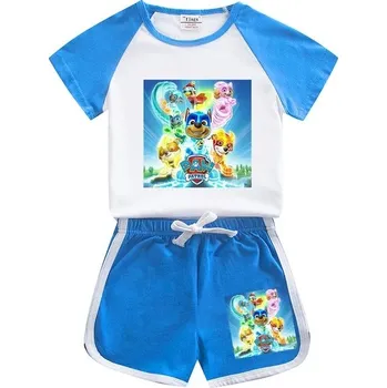 Tlapková Patrola - souprava kraťasy + triko (C) Barva: modrá (0452-4), Velikost: 120 (4-5 let)