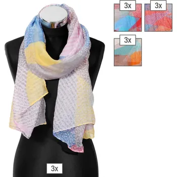 Šátek Lehký šátek Charm 90 x 180 cm s abstraktním vzorem, mix barev