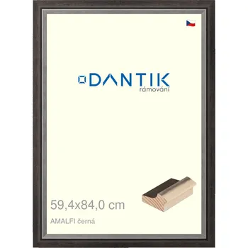 Rám na obraz DANTIK rámeček 59,4x84 | AMALFI černá (Plexi Čiré) (Vyrobeno s láskou u nás v DANTIKU)