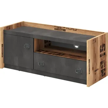 Televizní stolek TV komoda FARGO 10 smrk canyon/šedá industriální