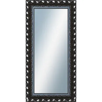 Zrcadlo DANTIK - Zarámované zrcadlo - rozměr s rámem cca 60x120 cm z lišty ROKOKO černá lesklá (2632)