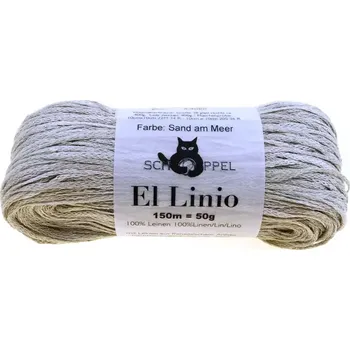 Příze Schoppel Wolle El Linio 2345 Sand am Meer (Lněná příze El Linio 2345 Sand am Meer)