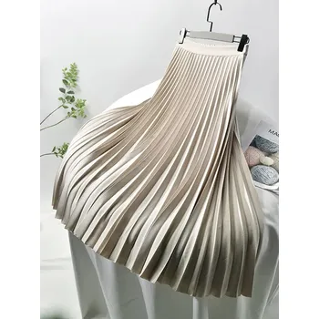 Dámská sukně Plisovaná maxi sukně Barva: Béžová, Velikost: S