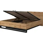 SIGUNI postel 180x200 cm s roštem a úložným prostorem, dub wotan +možnost VÝNOSU + vyzvednutí ZDARMA