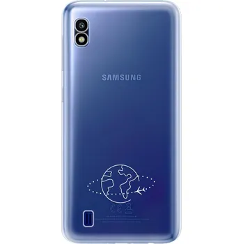 Odolné silikonové pouzdro iSaprio - čiré - Travel - Samsung Galaxy A10