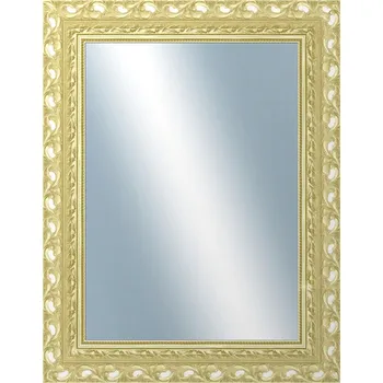 Zrcadlo DANTIK - Zarámované zrcadlo - rozměr s rámem cca 70x90 cm z lišty ROKOKO zlatá házená (2882)