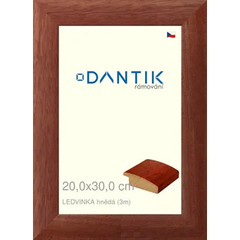 Rám na obraz DANTIK rámeček 20x30 | LEDVINKA hnědá (Sklo Čiré) (Vyrobeno s láskou u nás v DANTIKU)