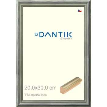 Rám na obraz DANTIK rámeček 20x30 | Y-ka modrá linka (Sklo Čiré) (Vyrobeno s láskou u nás v DANTIKU)