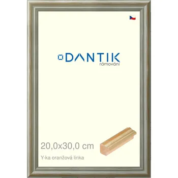 Rám na obraz DANTIK rámeček 20x30 | Y-ka oranžová linka (Sklo Čiré) (Vyrobeno s láskou u nás v DANTIKU)