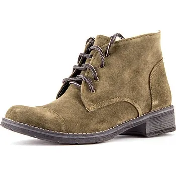 Dámská zimní obuv Dámské kožené boty na zimu Kotnik 05 zelená army, VELIKOST 37