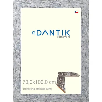 Rám na obraz DANTIK rámeček 70x100 | TRAVERTINO stříbrné (Plexi Čiré) (Vyrobeno s láskou u nás v DANTIKU)