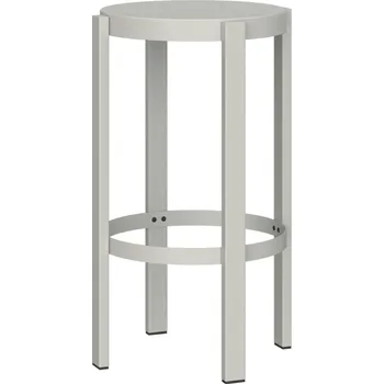 Barová židle noo.ma Světle šedá kovová barová židle Doon 65 cm