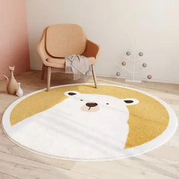 Koberec Moderní dětský kulatý koberec do obýváku | styl roztomilé postavičky, květiny - B,160 x 160 cm