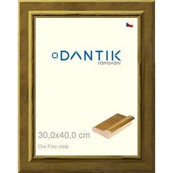 Rám na obraz DANTIK rámeček 30x40 | Oro Fino zlatá (Plexi Čiré) (Vyrobeno s láskou u nás v DANTIKU)