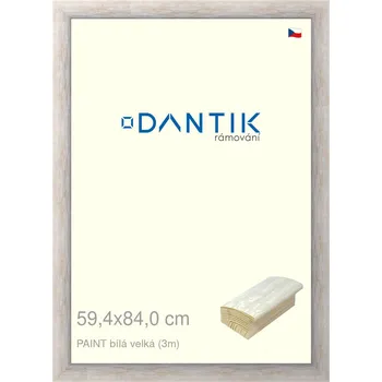 Rám na obraz DANTIK rámeček 59,4x84 | PAINT bílá velká (Plexi Čiré) (Vyrobeno s láskou u nás v DANTIKU)