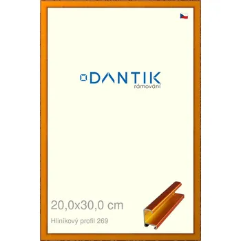Rám na obraz DANTIK rámeček 20x30 | ALU profil 7269 Oranžová Citrin broušená (Sklo Čiré) (Vyrobeno s láskou u nás v DANTIKU)