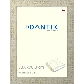 Rám na obraz DANTIK rámeček 50x70 | PRAHA Bílá (Plexi Čiré) (Vyrobeno s láskou u nás v DANTIKU)