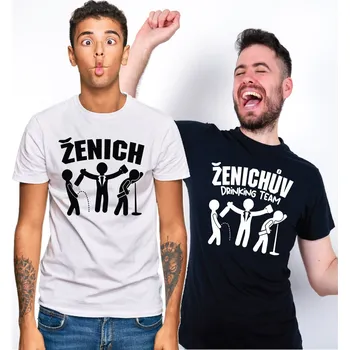 Trička Ženich / Ženichův Drinking Team, Barva látky ružová, Variant Tričko (Team Ženicha), Velikost --VYBERTE VELIKOST--