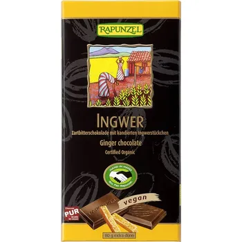 Čokoláda RAPUNZEL Bio hořká čokoláda se zázvorem RAPUNZEL 80 g