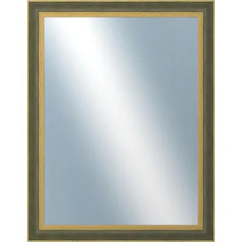 Koupelnový nábytek DANTIK - Zarámované zrcadlo - rozměr s rámem cca 70x90 cm z lišty ZVRATNÁ zelenozlatá plast (3070)