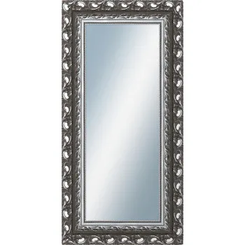 Zrcadlo DANTIK - Zarámované zrcadlo - rozměr s rámem cca 50x100 cm z lišty ROKOKO grafitová (2884)