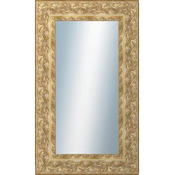Zrcadlo DANTIK - Zarámované zrcadlo - rozměr s rámem cca 60x100 cm z lišty KŘÍDLO zdobné zlaté (2890)