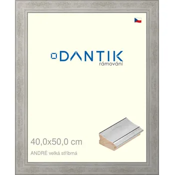 Rám na obraz DANTIK rámeček 40x50 | ANDRÉ velká stříbrná (Plexi Čiré) (Vyrobeno s láskou u nás v DANTIKU)
