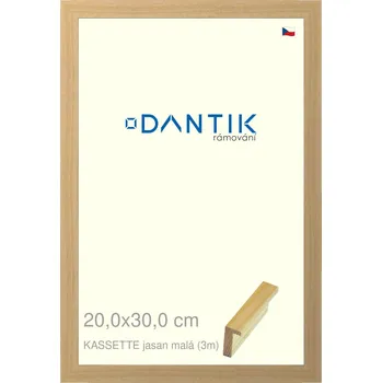 Rám na obraz DANTIK rámeček 20x30 | KASSETTE jasan malá (Sklo Čiré) (Vyrobeno s láskou u nás v DANTIKU)