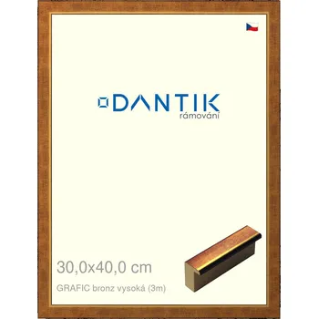 Rám na obraz DANTIK rámeček 30x40 | GRAFIC bronz vysoká (Plexi Čiré) (Vyrobeno s láskou u nás v DANTIKU)