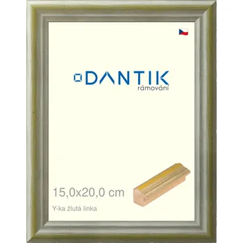 Rám na obraz DANTIK rámeček 15x20 | Y-ka žlutá linka (Sklo Čiré) (Vyrobeno s láskou u nás v DANTIKU)