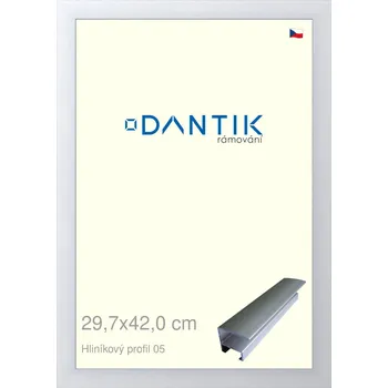 Rám na obraz DANTIK rámeček 29,7x42 | ALU profil 7005 Stříbrná matná (Plexi Čiré) (Vyrobeno s láskou u nás v DANTIKU)