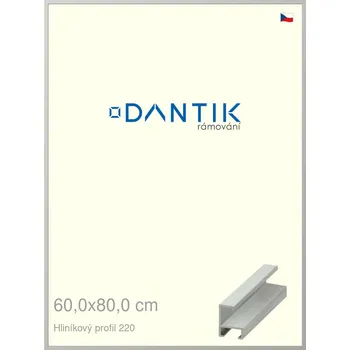 Rám na obraz DANTIK rámeček 60x80 | ALU profil 6220 Stříbrná matná (Plexi Čiré) (Vyrobeno s láskou u nás v DANTIKU)