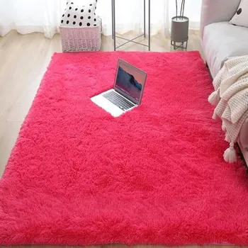 Koberec Koberec do obýváku měkký chlupatý - růže červená,60 x 160 cm (23,6 x 63 palců)