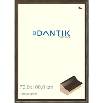 Rám na obraz DANTIK rámeček 70x100 | Ferrosa grafit (Plexi Čiré) (Vyrobeno s láskou u nás v DANTIKU)