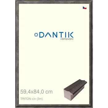 Rám na obraz DANTIK rámeček 59,4x84 | TRITON cín (Plexi Čiré) (Vyrobeno s láskou u nás v DANTIKU)
