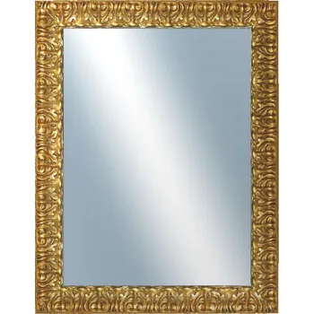 Zrcadlo DANTIK - Zarámované zrcadlo - rozměr s rámem cca 70x90 cm z lišty ZVRATNÁ zdobná zlatá (2888)