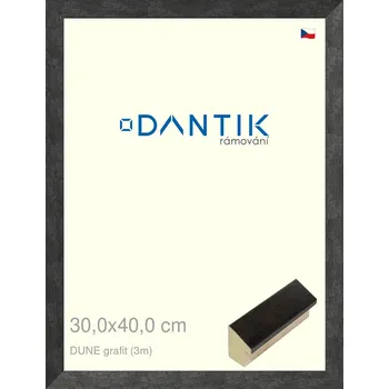 Rám na obraz DANTIK rámeček 30x40 | DUNE grafit (Plexi Čiré) (Vyrobeno s láskou u nás v DANTIKU)