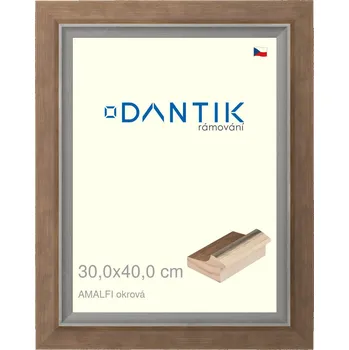 Rám na obraz DANTIK rámeček 30x40 | AMALFI okrová (Plexi Čiré) (Vyrobeno s láskou u nás v DANTIKU)