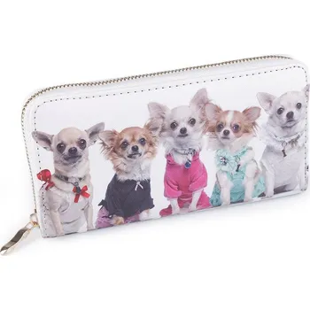 Peněženka Charm Dámská peněženka s pejsky bílá 10x19 cm