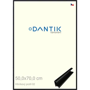Rám na obraz DANTIK rámeček 50x70 | ALU profil 7002 Černá matná (Plexi Čiré) (Vyrobeno s láskou u nás v DANTIKU)