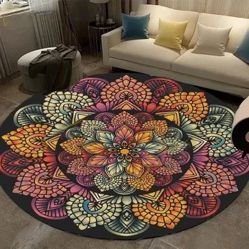 Koberec Vintage mandala kulatý koberec do obýváku - 16,40 cm x 40 cm